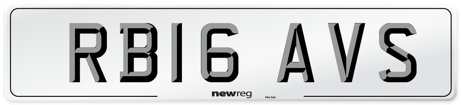 RB16 AVS Number Plate from New Reg